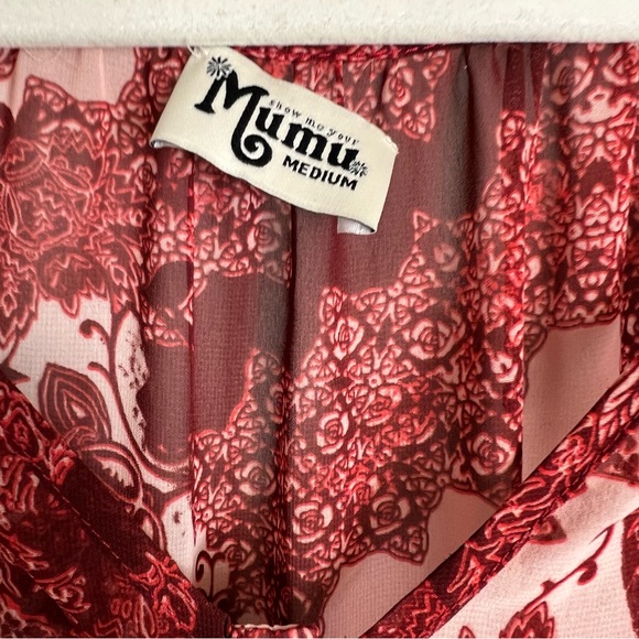 Show Me Your Mumu Peasant Style Semi-Sheer Dress-Balloon Sleeves-Medium - Picture 7 of 10